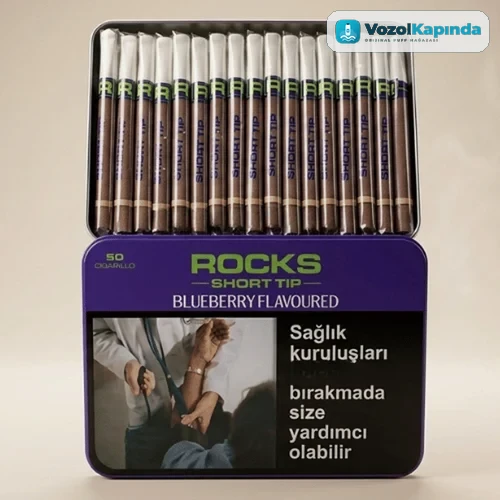 Rocks Short Tip Blueberry sigarillo - Yaban Mersini aromalı - 50's