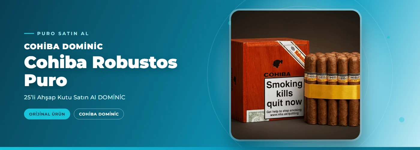 Cohiba Robustos Puro – 25’li Ahşap Kutu Satın Al DOMİNİC