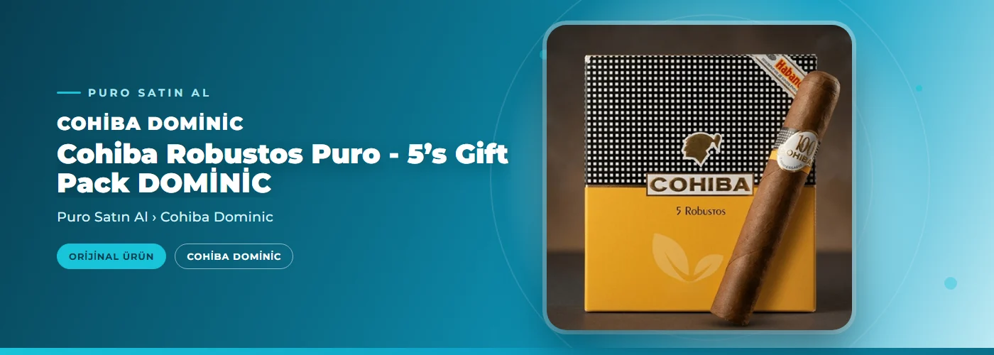 Cohiba Robustos Puro Satın Al- 5’s Gift Pack DOMİNİC