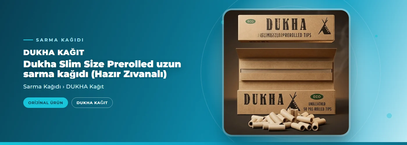 Dukha Slim Size Prerolled uzun sarma kağıdı (Hazır Zıvanalı)