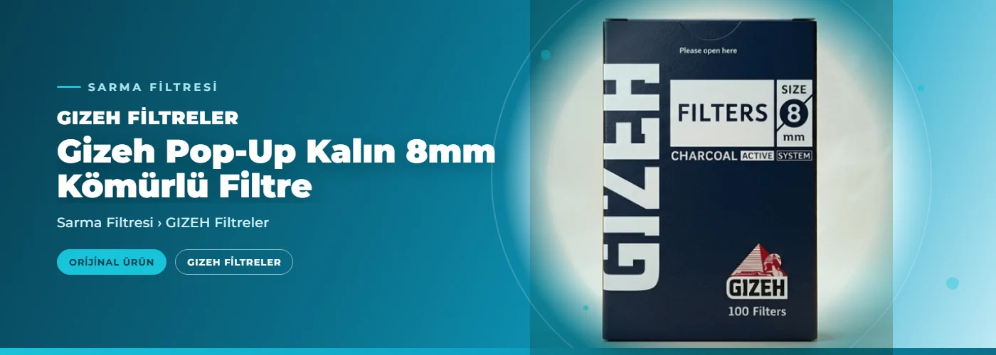 Gizeh Pop-Up Kalın 8mm Kömürlü Filtre