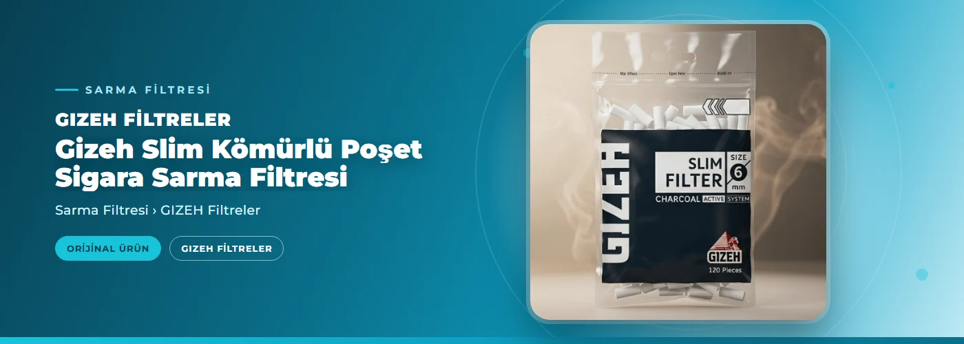 Gizeh Slim Kömürlü Poşet Sigara Sarma Filtresi