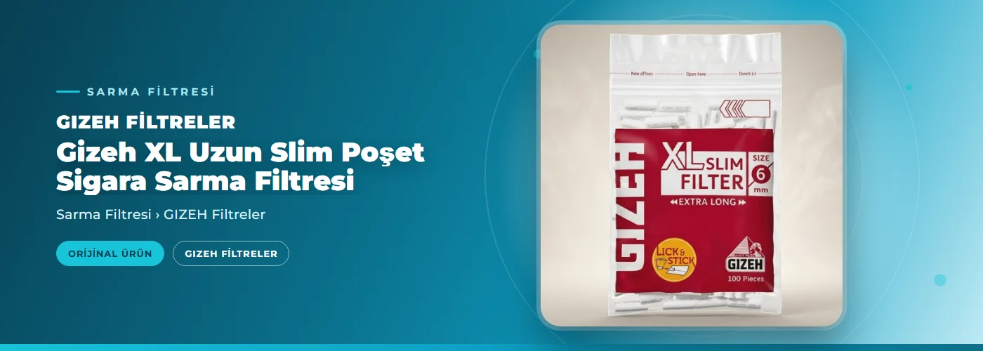 Gizeh XL Uzun Slim Poşet Sigara Sarma Filtresi
