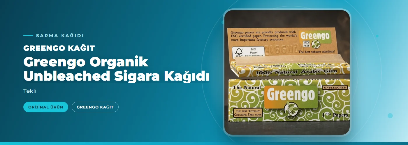 Greengo Organik Unbleached Sigara Kağıdı – Tekli