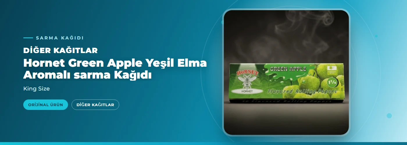 Hornet Green Apple Yeşil Elma Aromalı sarma Kağıdı – King Size