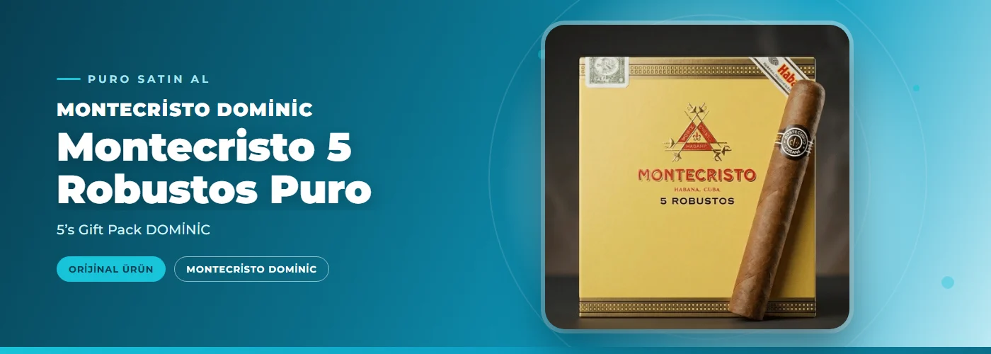 Montecristo 5 Robustos Puro Satın Al – 5’s Gift Pack DOMİNİC