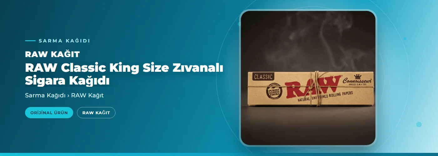 RAW Classic King Size Zıvanalı Sigara Kağıdı