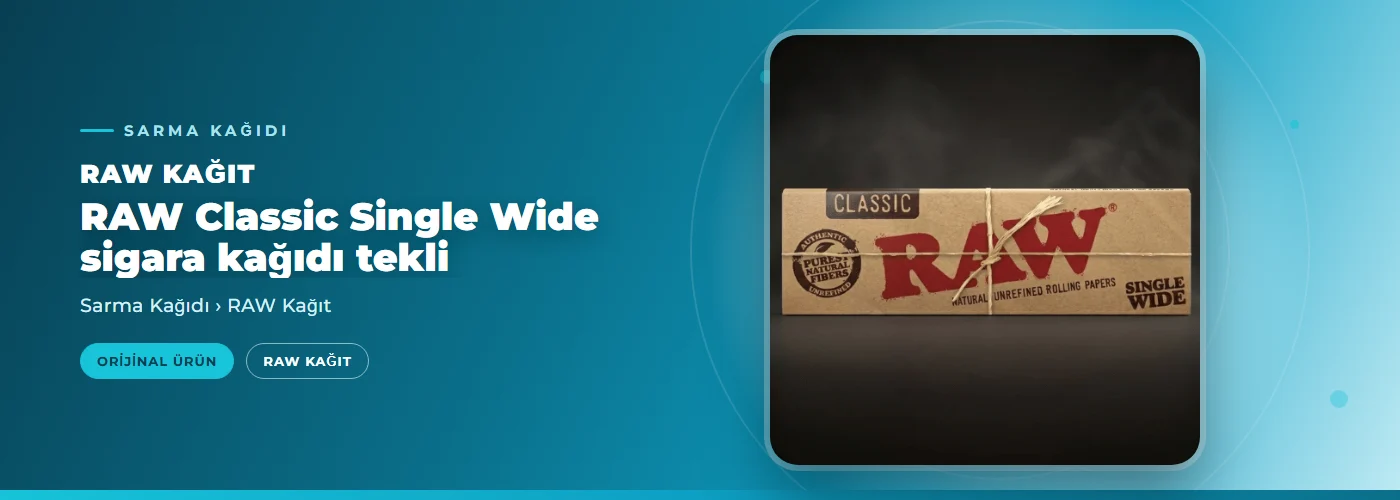 RAW Classic Single Wide sigara kağıdı tekli