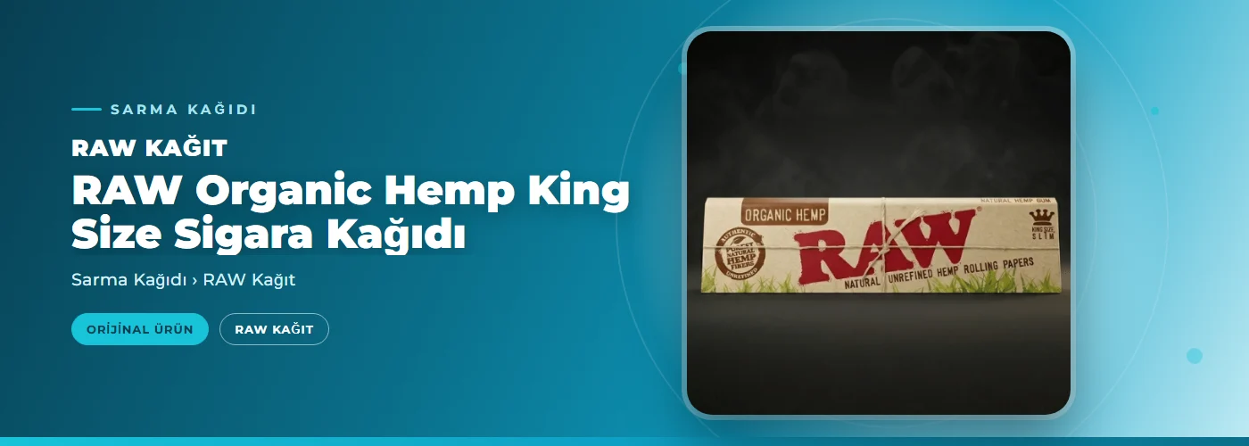 RAW Organic Hemp King Size Sigara Kağıdı