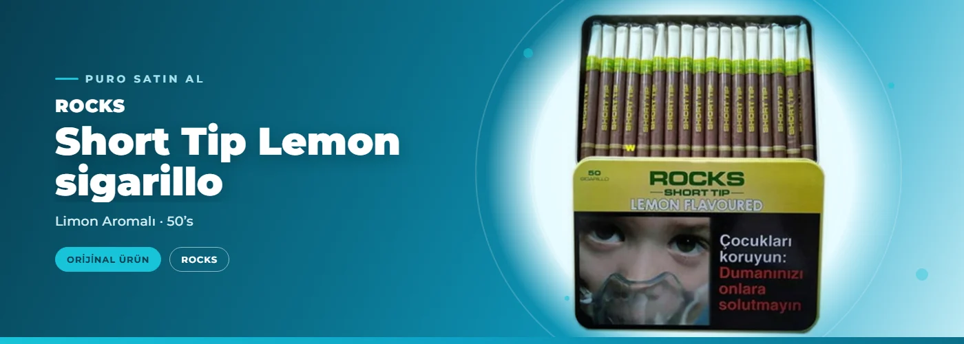 Rocks Short Tip Lemon sigarillo – Limon Aromalı – 50’s