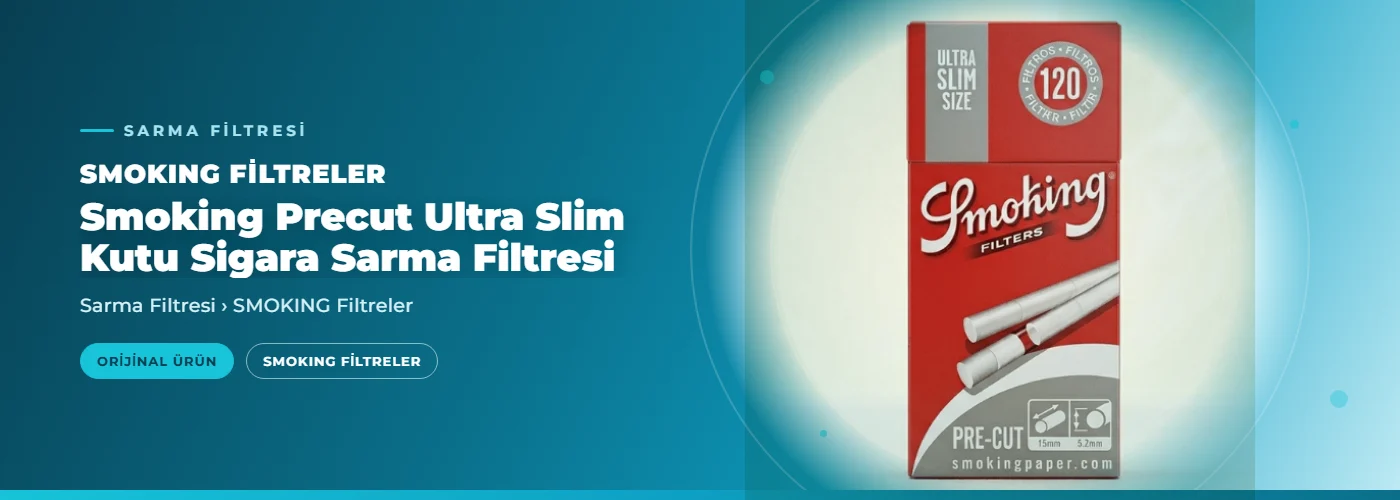 Smoking Precut Ultra Slim Kutu Sigara Sarma Filtresi