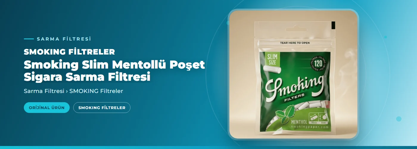 Smoking Slim Mentollü Poşet Sigara Sarma Filtresi