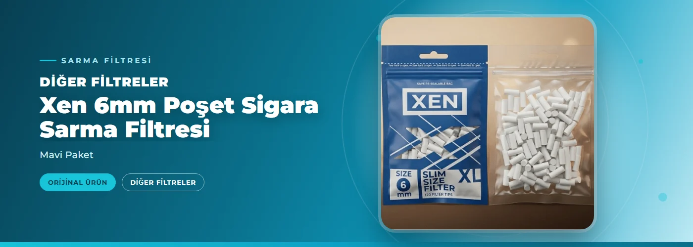 Xen 6mm Poşet Sigara Sarma Filtresi – Mavi Paket