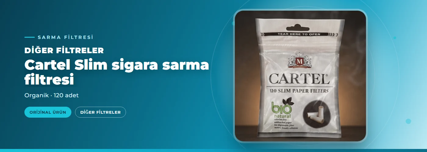 Cartel Slim sigara sarma filtresi – Organik – 120 adet