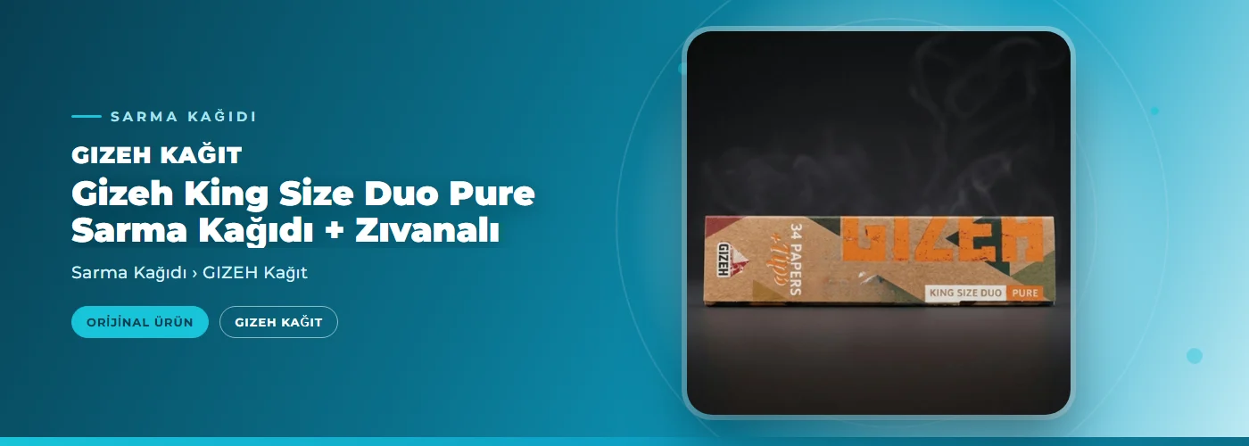 Gizeh King Size Duo Pure Sarma Kağıdı + Zıvanalı