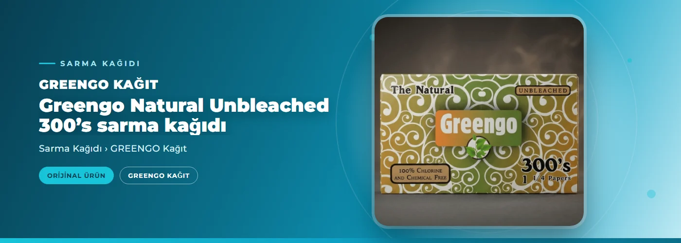 Greengo Natural Unbleached 300’s sarma kağıdı