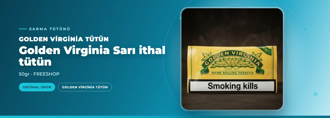 Golden Virginia Sarı ithal tütün – 50gr – FREESHOP