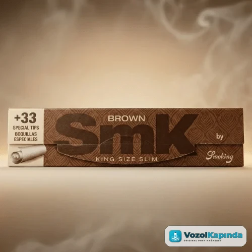 SMK Brown King Size Slim sigara kağıdı + Zıvanalı (Tips)