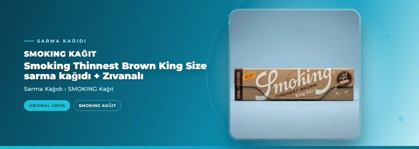 Smoking Thinnest Brown King Size sarma kağıdı + Zıvanalı