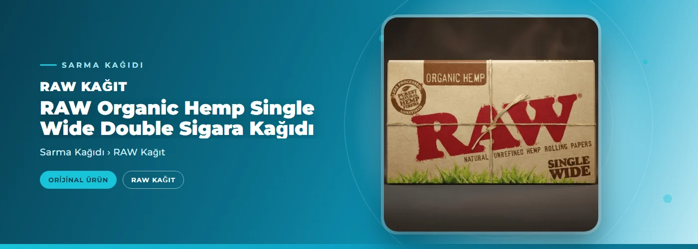 RAW Organic Hemp Single Wide Double Sigara Kağıdı