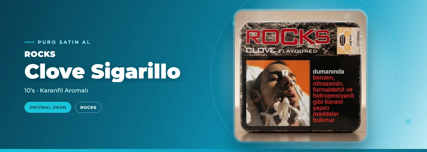 Rocks Clove Sigarillo – 10’s – Karanfil Aromalı