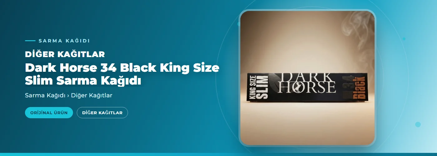 Dark Horse 34 Black King Size Slim Sarma Kağıdı