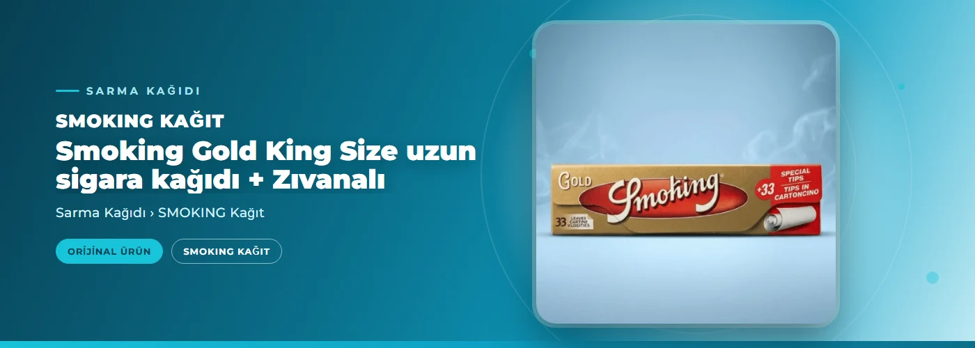 Smoking Gold King Size uzun sigara kağıdı + Zıvanalı