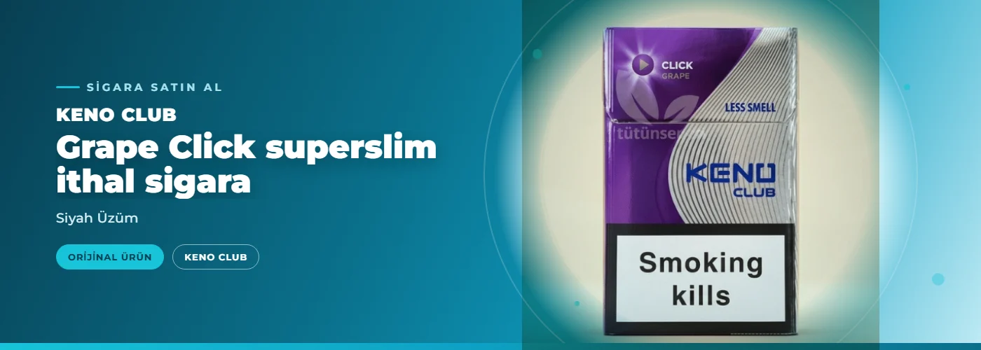 Keno Club Grape Click superslim ithal sigara – Siyah Üzüm