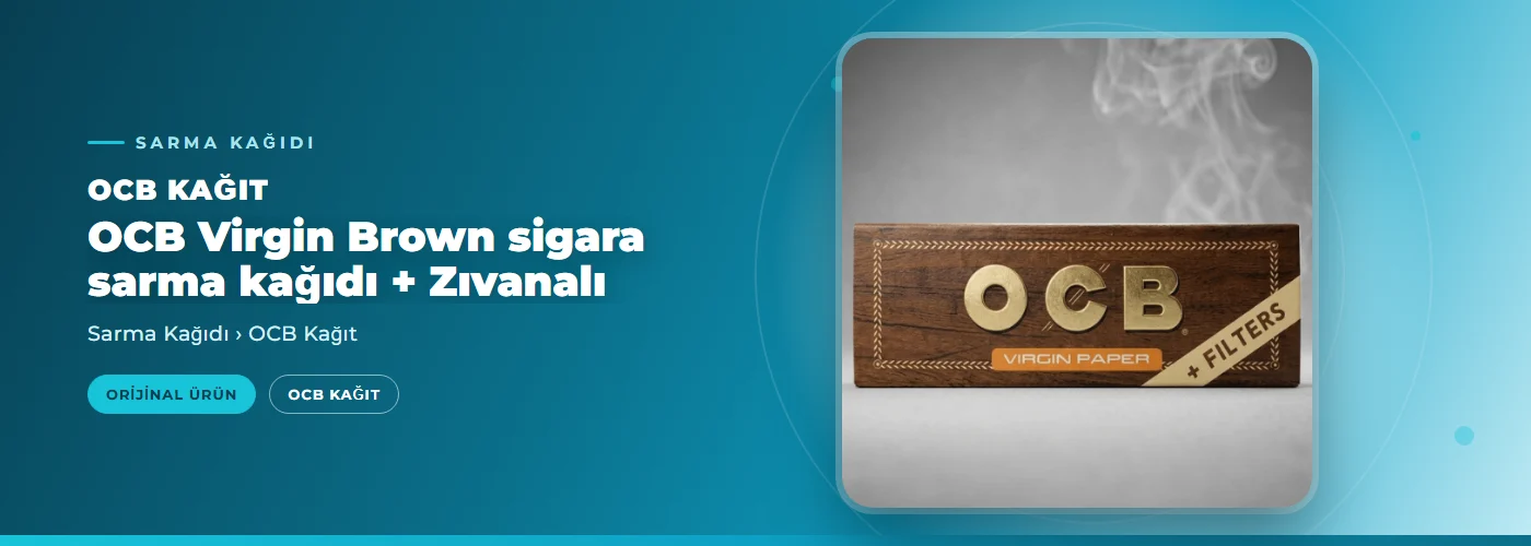 OCB Virgin Brown sigara sarma kağıdı + Zıvanalı