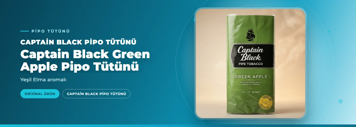 Captain Black Green Apple Pipo Tütünü – Yeşil Elma aromalı