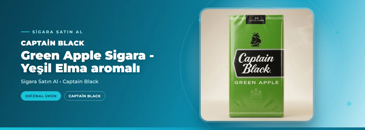 Captain Black Green Apple Sigara Satın Al- Yeşil Elma aromalı