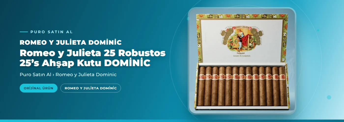 Romeo y Julieta 25 Robustos 25’s Ahşap Kutu DOMİNİC