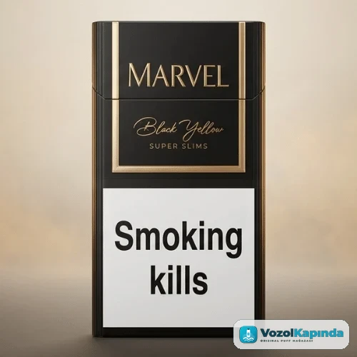 Marvel Black Yellow superslim sigara - Vanilya aromalı