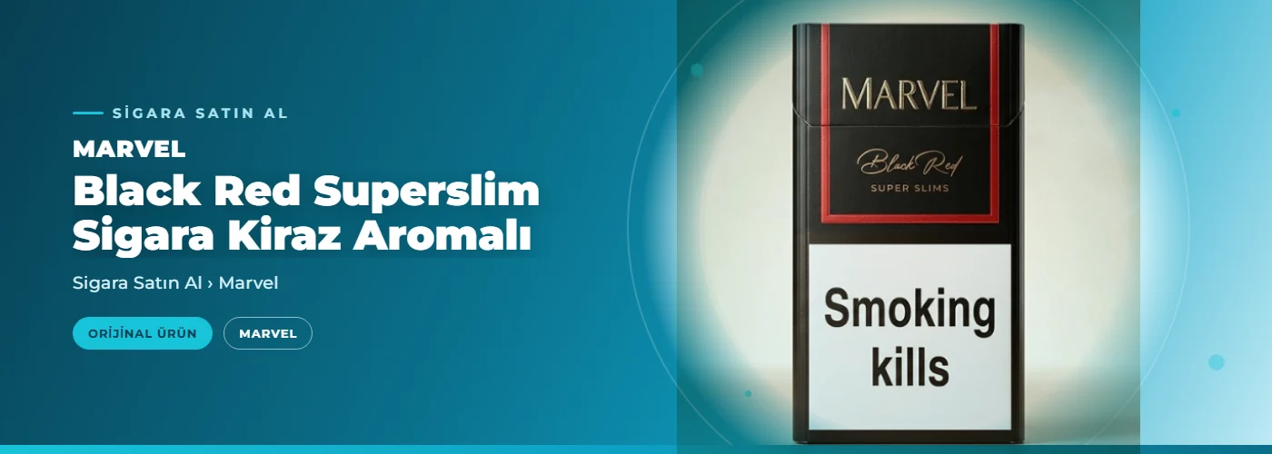 Marvel Black Red Superslim Sigara Kiraz Aromalı