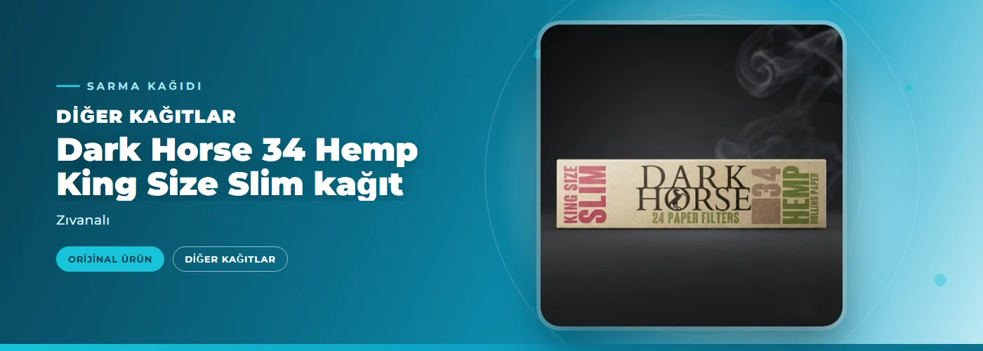 Dark Horse 34 Hemp King Size Slim kağıt – Zıvanalı