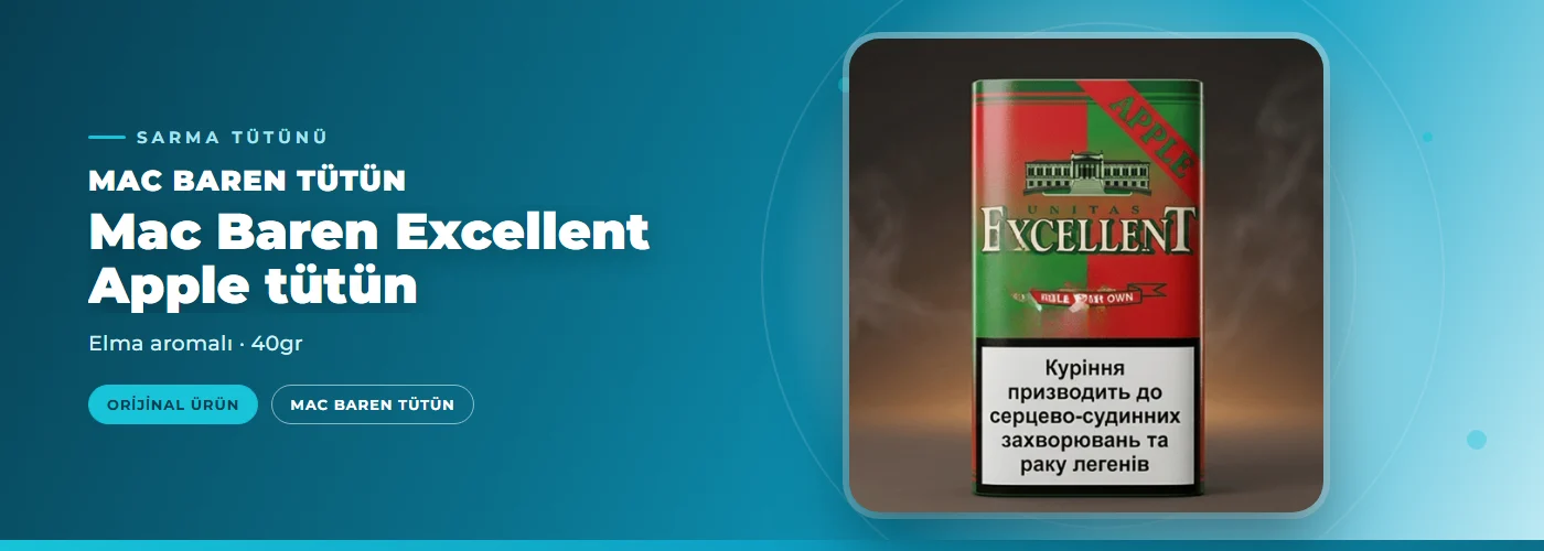 Mac Baren Excellent Apple tütün – Elma aromalı – 40gr