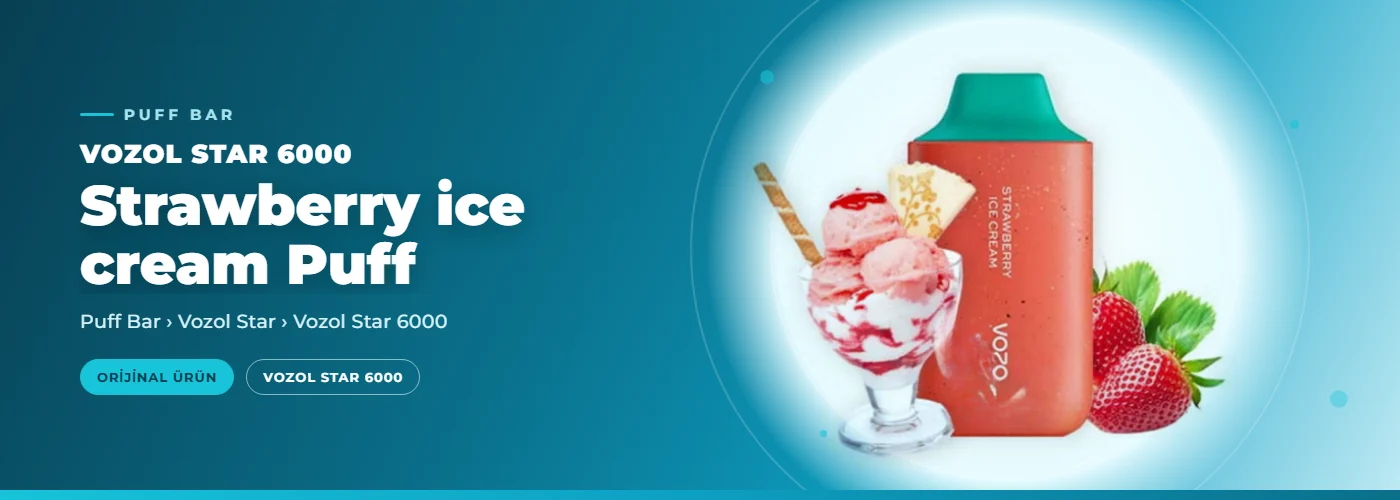 Vozol Star 6000 Strawberry ice cream Puff