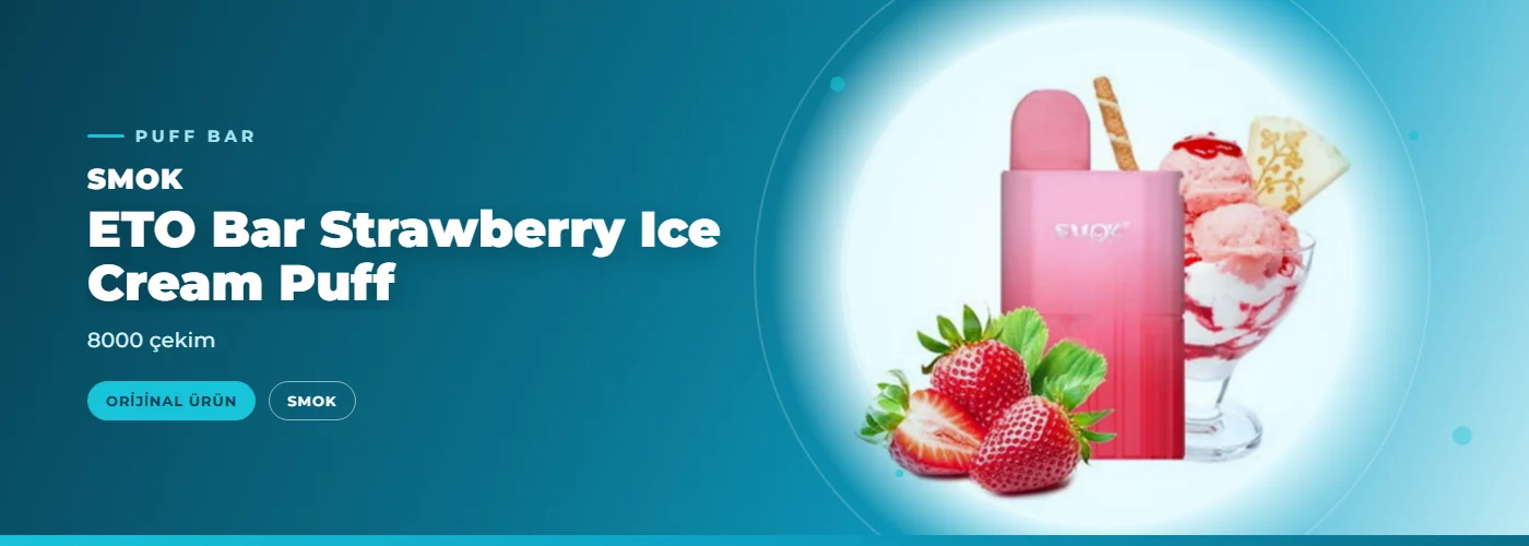 Smok ETO Bar Strawberry Ice Cream Puff – 8000 çekim