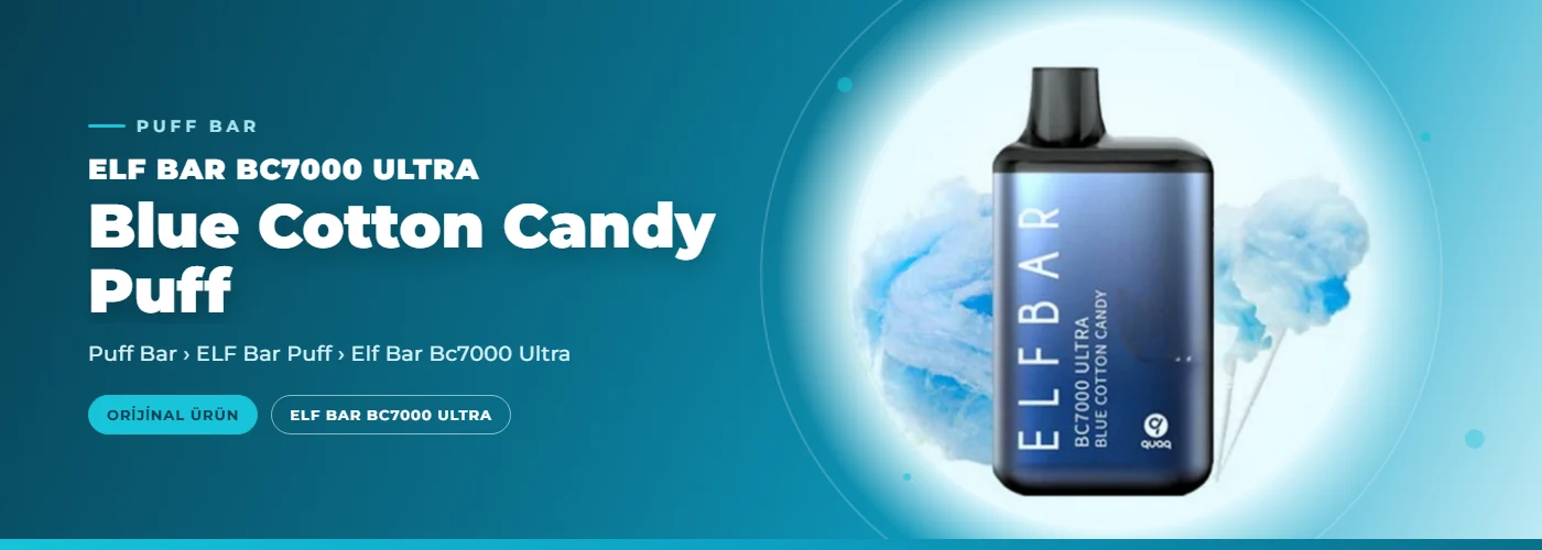 Elf Bar Bc7000 Ultra Blue Cotton Candy Puff