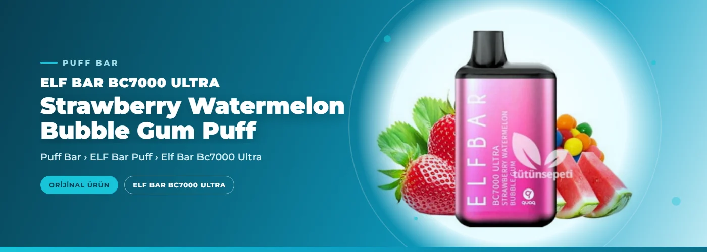 Elf Bar Bc7000 Ultra Strawberry Watermelon Bubble Gum Puff