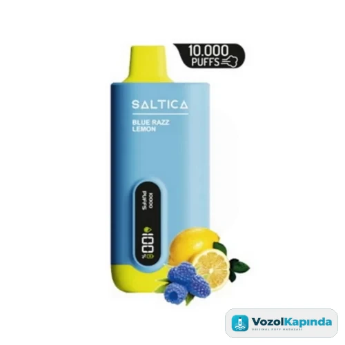 Saltica 10000 Blue Razz Lemon Puff - Dijital ekranlı