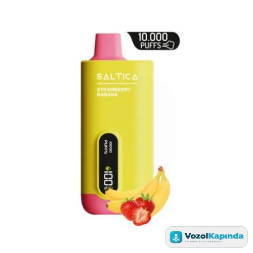 Saltica 10000 Strawberry Banana Puff - Dijital ekranlı