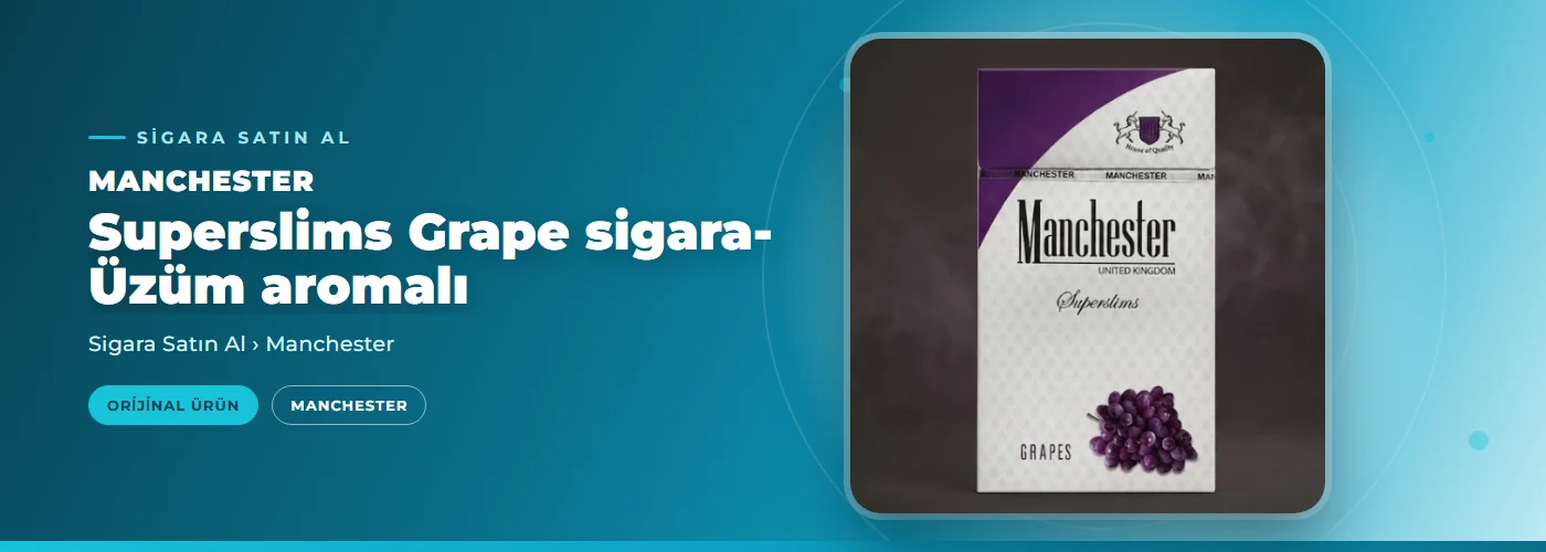 Manchester Superslims Grape sigara- Üzüm aromalı