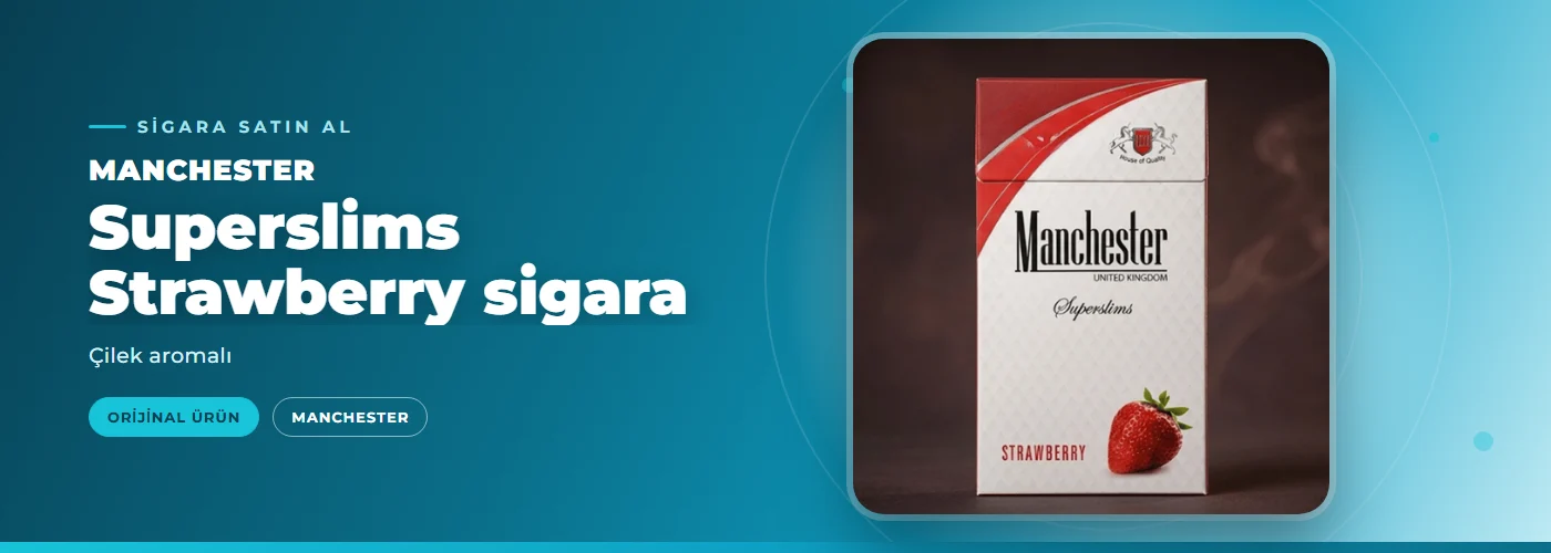Manchester Superslims Strawberry sigara – Çilek aromalı