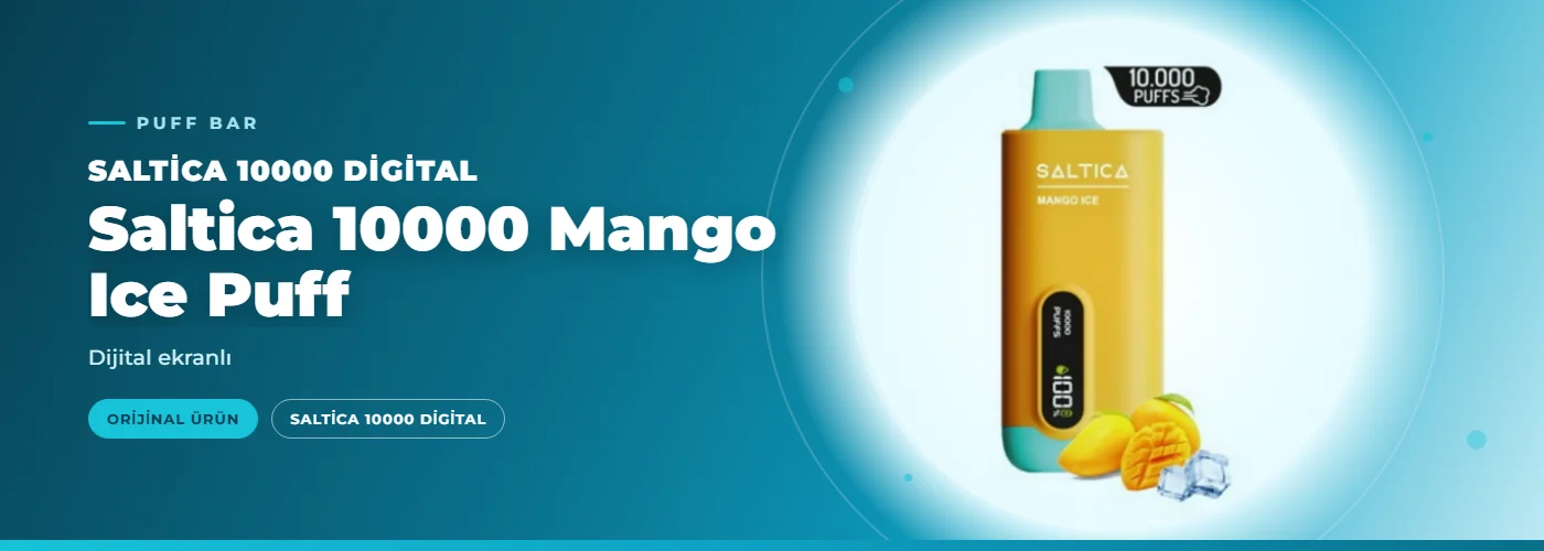 Saltica 10000 Mango Ice Puff – Dijital ekranlı