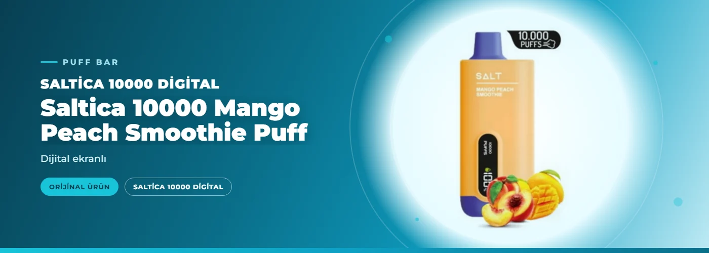 Saltica 10000 Mango Peach Smoothie Puff – Dijital ekranlı