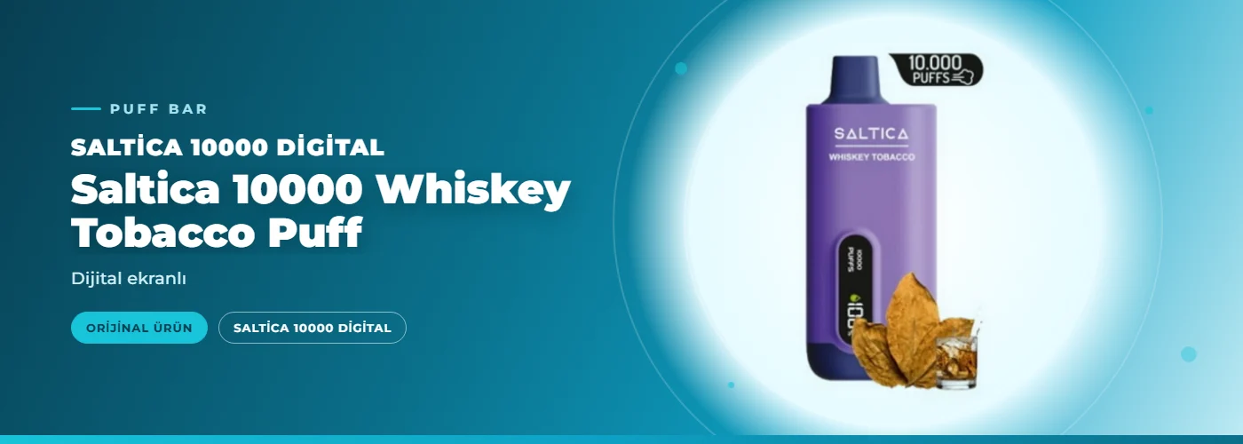 Saltica 10000 Whiskey Tobacco Puff – Dijital ekranlı