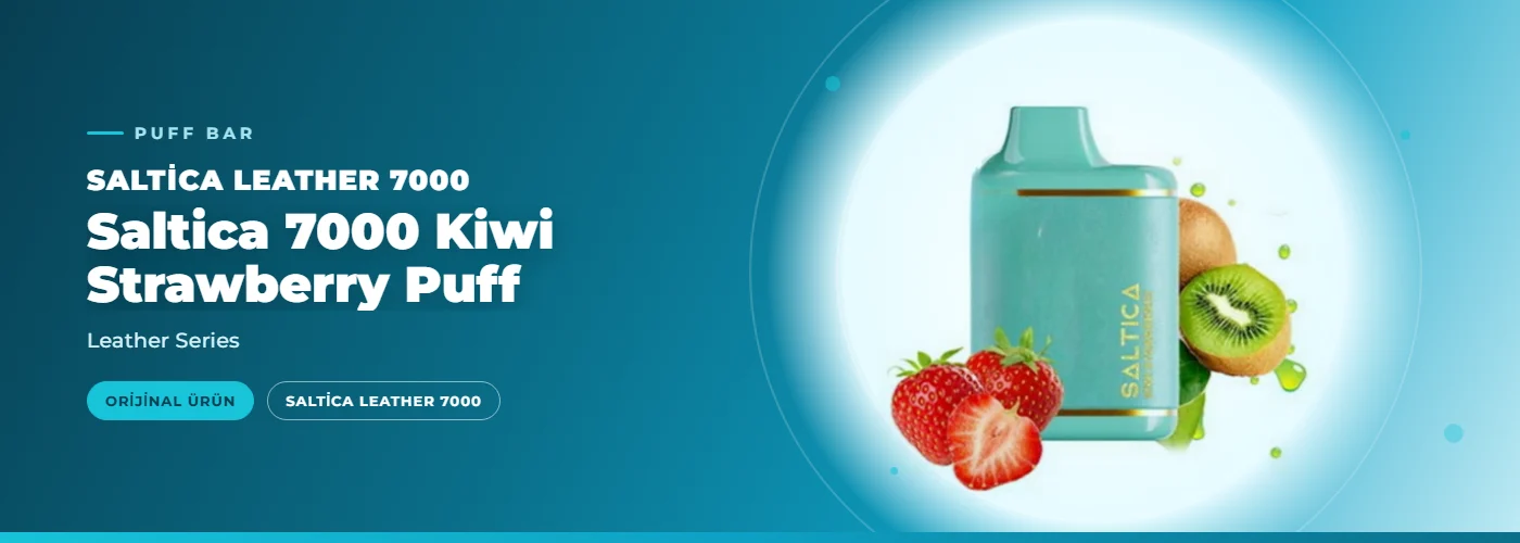 Saltica 7000 Kiwi Strawberry Puff – Leather Series