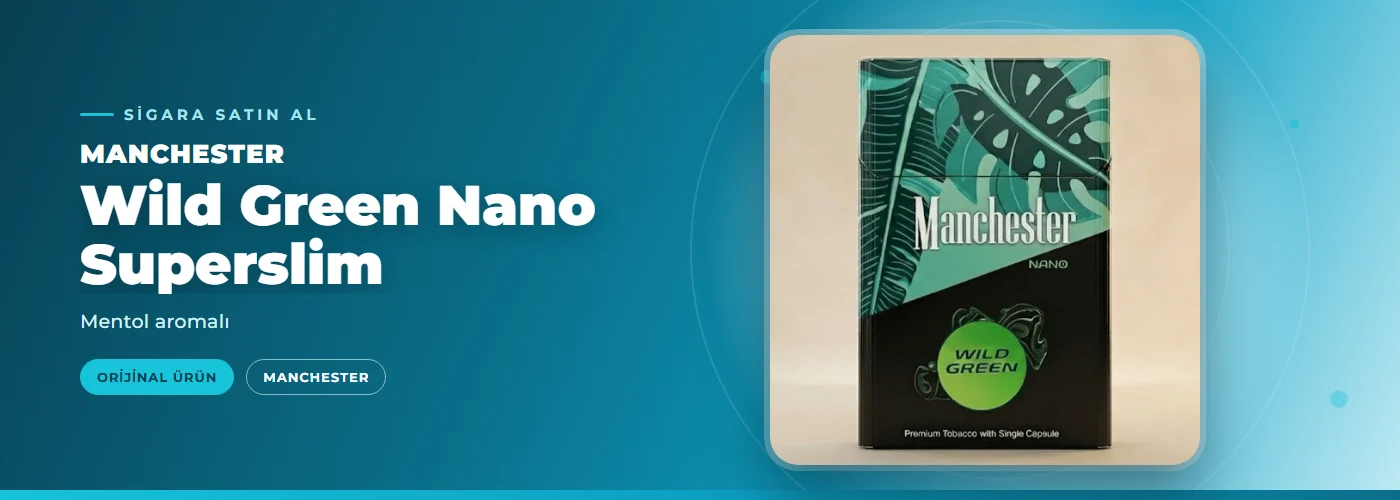 Manchester Wild Green Nano Superslim – Mentol aromalı