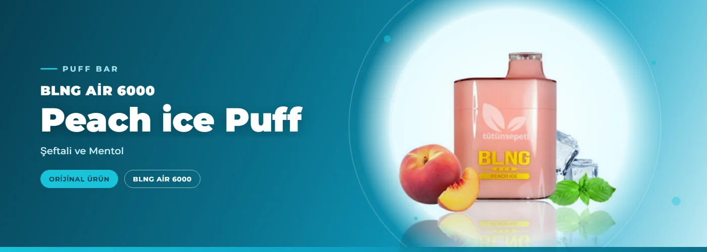 BLNG Air 6000 Peach ice Puff – Şeftali ve Mentol